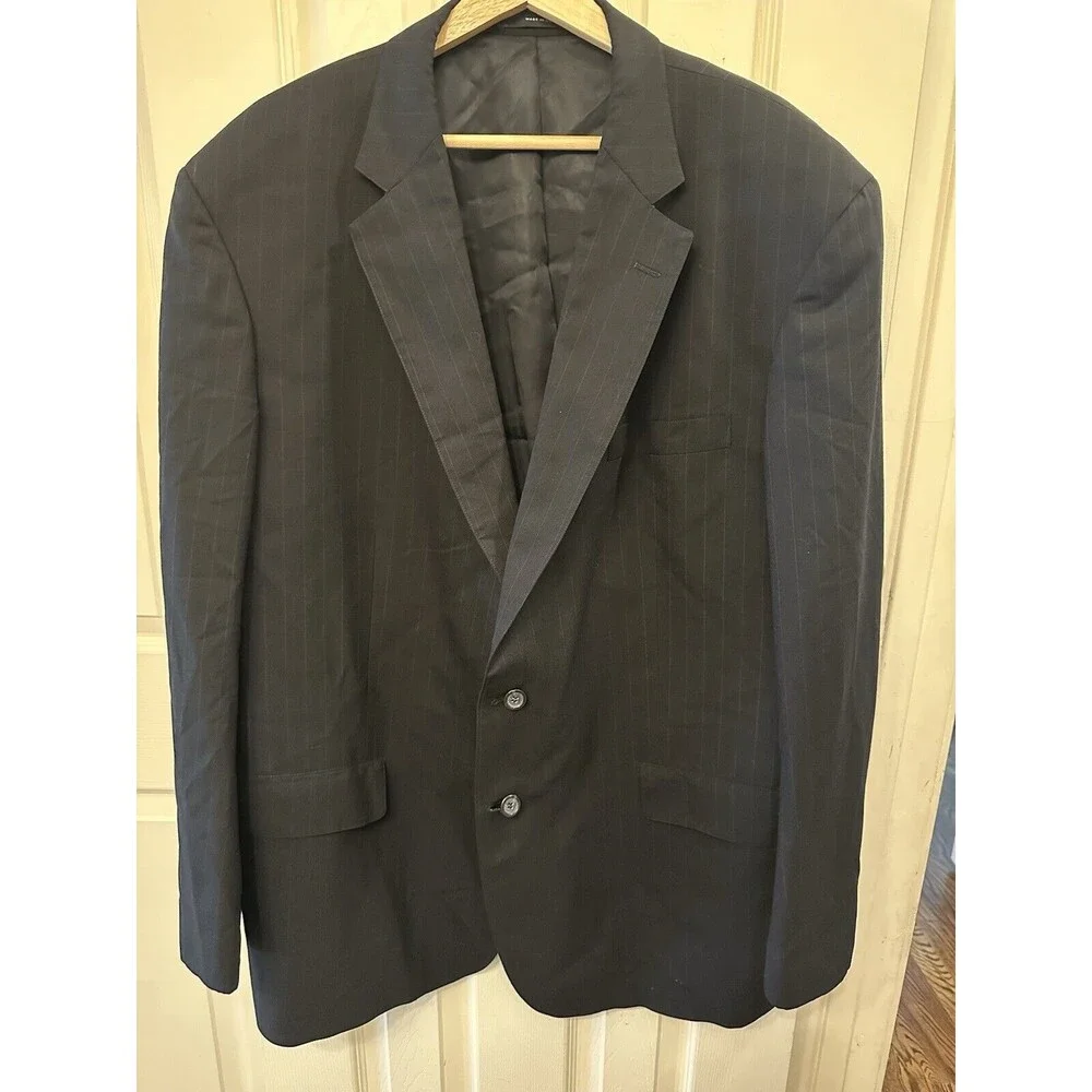 VTG Brooks Brothers Blazer 50L Black Wool Sport Coat Suit Jacket Brooksease flaw